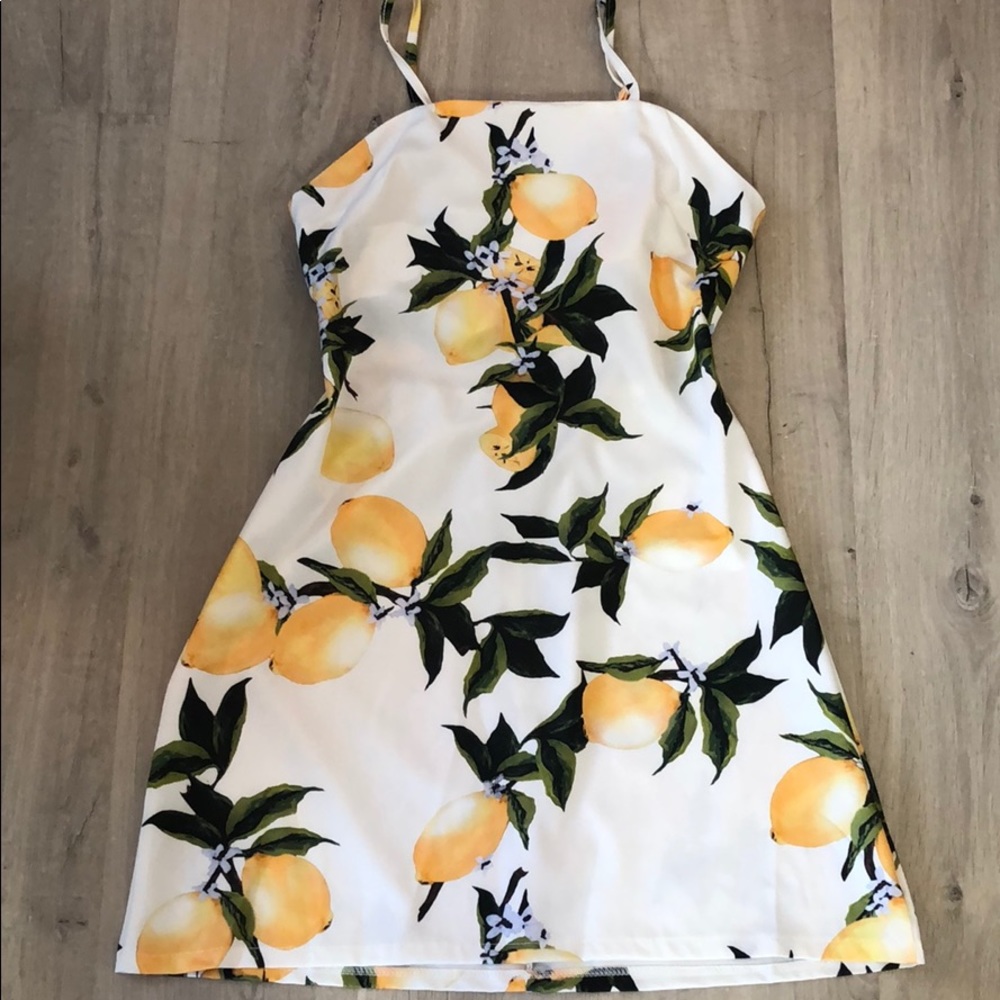 Zaful lemon-print dress-Never worn